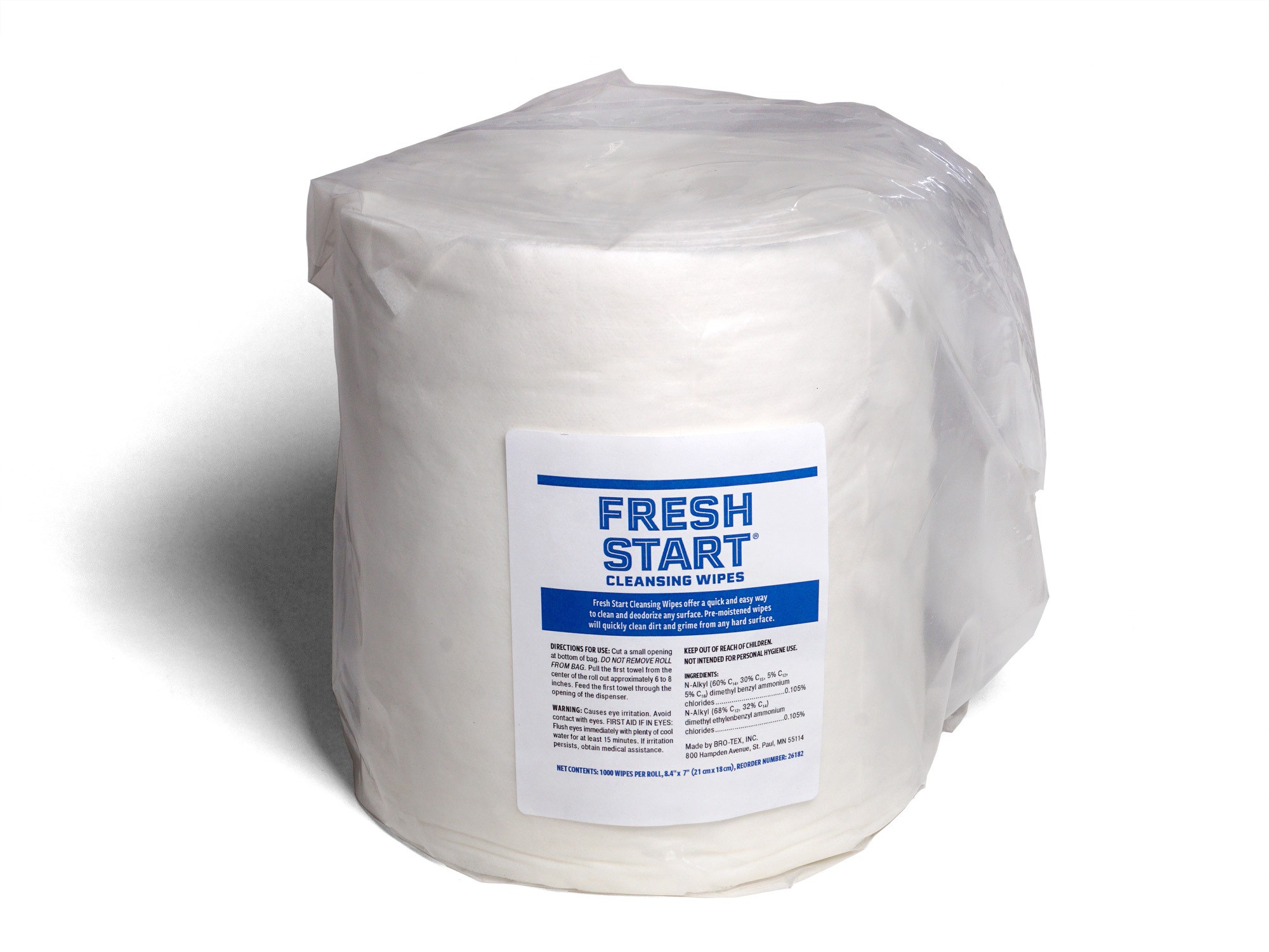 Fresh Start® Cleansing Wipes, 1000/roll - Bro-Tex